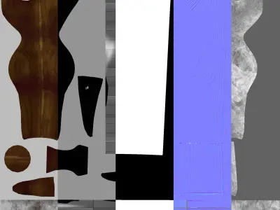 Wooden Bird head Stick  Low-poly 3D model