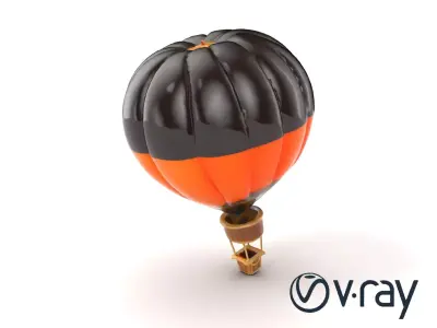 Halloween Hot Air Balloon Model Pack Low-poly 3D model