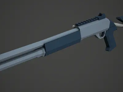 Stylized M1014 Shotgun Low Poly Mobile Ready Low-poly 3D model