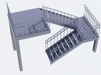 Stair Low-poly 3D model