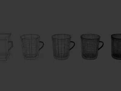 Cups Models Free low-poly 3D model