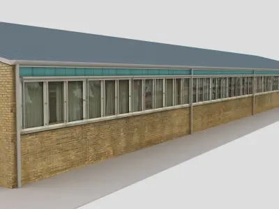 Realistic European City Block Building 01 Low-poly 3D model