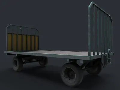 Airport Luggage cart Low poly model Low-poly 3D model