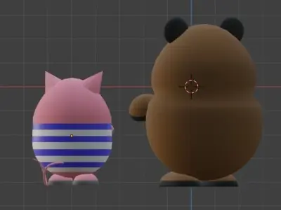 Winnie The Pooh and Piglet 3D model