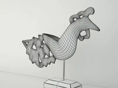 Antique Peacock on Stand by Jeffan 3D model