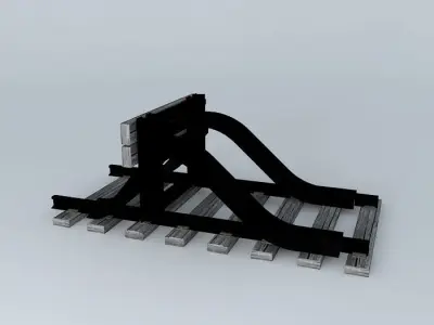 Eco Rail Track Buffers Old Wooden Split Sleepers Free 3D model