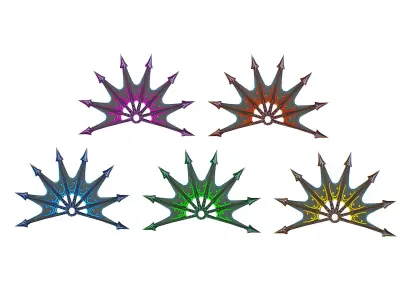 a Set of Fan Weapons Low-poly 3D model