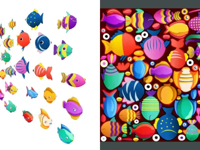 Cartoon Fish Pack 2  Low-poly 3D model