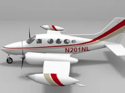 Cessna 401 Low-poly 3D model