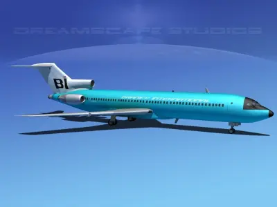 Boeing 727-200 Braniff Intl 2 3D model