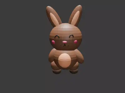 Low Poly Cute Bunny Character 3D Model 3D model