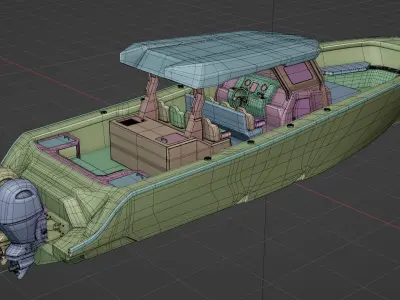 Sport Fishing Boat 3D model