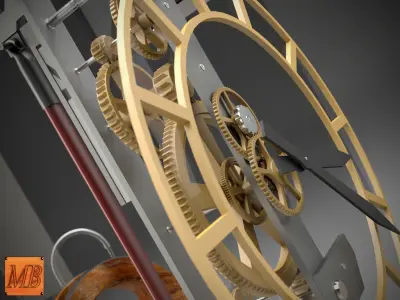 Waterclock pendulum clock 3D model