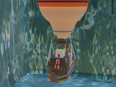 Air ship Low-poly 3D model