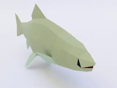 Rainbow trout fish low poly 3d model  Low-poly 3D model