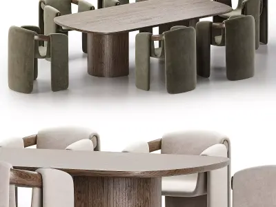 Paolo Castelli SARI chair moon table 3D model