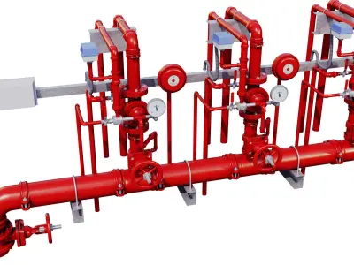 Industrial Pipes 3D model