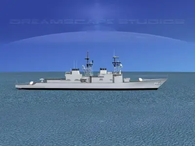 Spruance Class DD965 USS Kinkaid 3D model