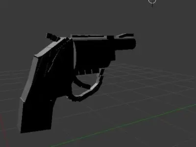 snub nose revolver low poly Free low-poly 3D model