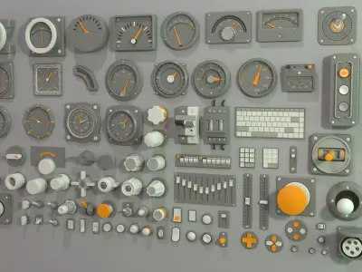 Industrial Kitbash - 2 - 105 pieces 3D model