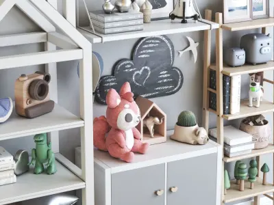 Childrens furniture with toys 3D model