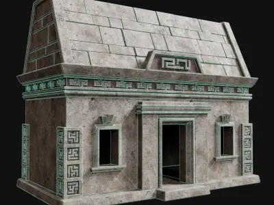 AZTEC MAYAN INCA MESOAMERICA STONE HOUSE TEMPLE COLLECTION Low-poly 3D model