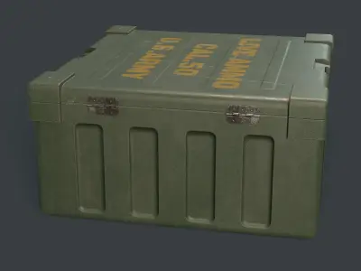 Military box low poly Low-poly 3D model
