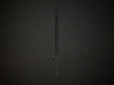 One handed elven sword roblox ready Low-poly 3D model
