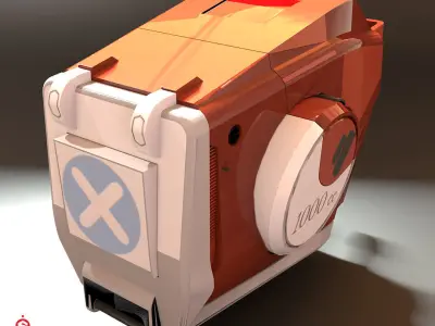 Mr Red Robot Free low-poly 3D model