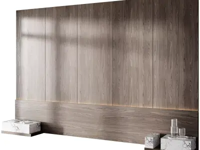 Headboard wall panel 016 Free 3D model