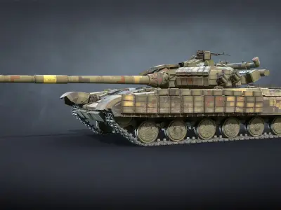 T-64BV Tank Game Ready Low-poly 3D model