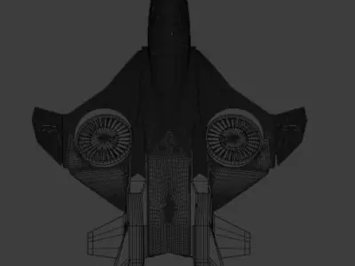 spaceship futuristic jet flying in air Low-poly 3D model