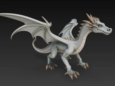 Dragon Realistic 3D Model Basic - Low Poly Realistic Low-poly 3D model
