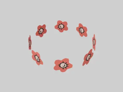 Flower Head Effect v1 001 Low-poly 3D model