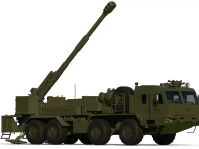 Malva 2s43 Self-propelled howitzer 3D model