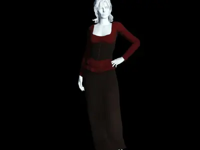 Fantasy Tavern Wench 01 - Fantasy Clothing Low-poly 3D model