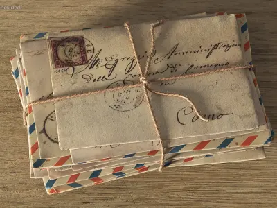 Old Letters Package Thick Fur 3D model