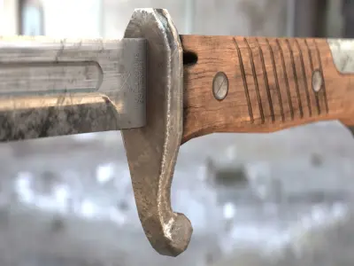 Seitengewehr 1898 Low-poly 3D model