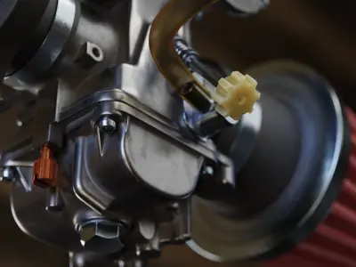 Carburetor engine with filter 3D model