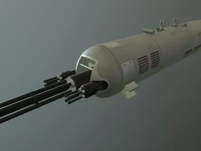 Gun Pod GUV-8700 Low-poly 3D model