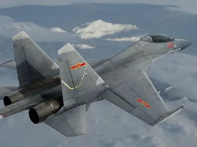  Chinese J16 fighter jet Hand painted  Low-poly  game model Low-poly 3D model