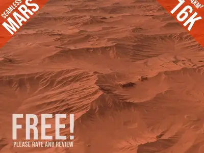 16K Seamless Mars Landscape Terrain - Smooth Erosion Free low-poly 3D model