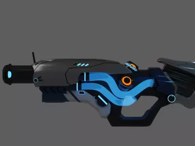 Si-Fi gun high poly Free 3D model