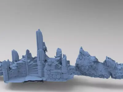 Castle Ruin Rocks 3D model 3D model