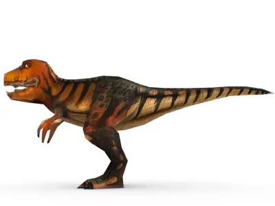 Lowpoly Cartoon Character Dino Strut Low-poly 3D model