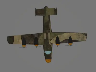 Bomber B25 Low Poly 3d Model Low-poly 3D model