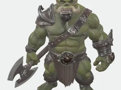 Stylized Orc Warrior Free low-poly 3D model
