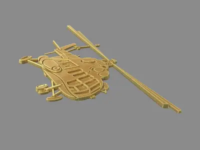 MI 8 helicopter side view 3D print model