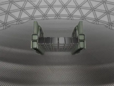 Sci-Fi Stairs - 22 - Green Version Low-poly 3D model