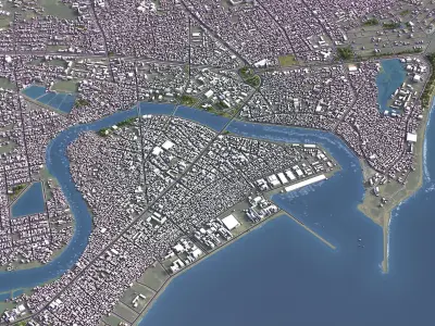 Phan Thiet Low-poly 3D model